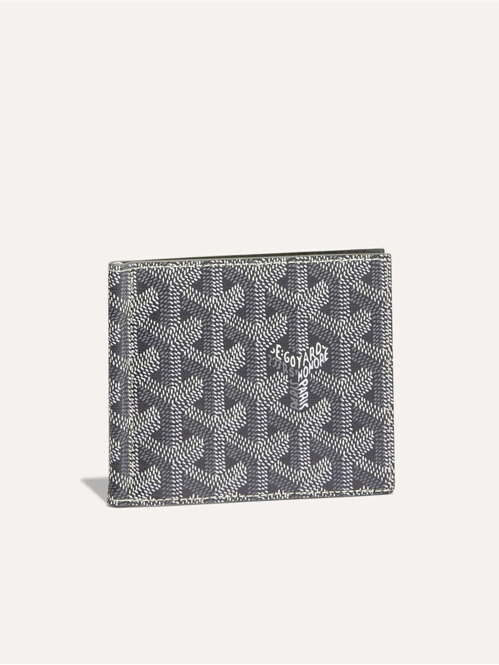 Goyard Gray & White Signature Card Holder Wallet